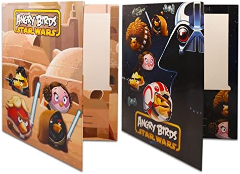 4 Star Wars Angry Birds Iskola Mappák - Csomag 4 Angry Birds Star Wars 2 Zseb Mappák Nehéz az Iskola, Iroda, Több | Angry Birds Iskolai