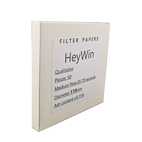 HeyWin Minőségi szűrőpapír Kémia,Átmérője 110mm szűrőpapír Körök,Közepes Sebességű,Használt Porszívó Szűrő Is,Tölcsér,stb. (a Csomag