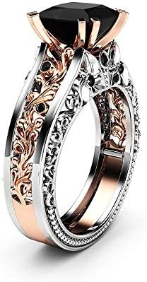 2023 Új Vintage Gyűrű Gyémánt Esküvői Női Eljegyzési Gyönyörű Ezüst Zenekar Gyűrűk Rózsa Gyűrű Csomag (D, Egy Méret)