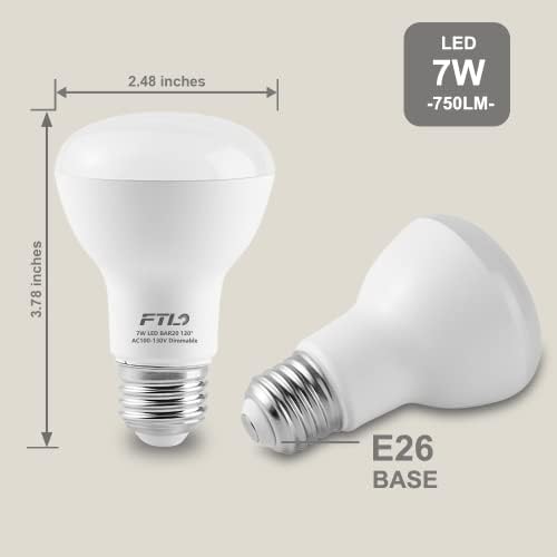 BR20 LED Izzó 5000K Nappal Fehér Szabályozható Árvíz Izzók 7W 750lm 50W 60W Egyenértékű E26 Beltéri Süllyesztett Lehet Izzók a Mennyezeti