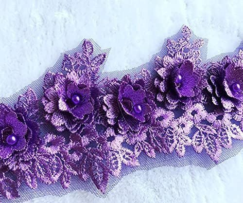 SLATIOM 3D Háromdimenziós Virág Lila Csipke Rátét Trim Foltok a Ruha Kiegészítő