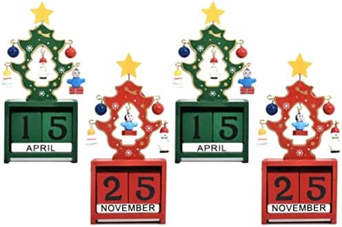 BESTOYARD Hivatal Naptári 4 DB Karácsonyi Visszaszámlálás a karácsony fa blokk naptár a karácsonyi diy blokk naptári örökös blokk naptári Fa