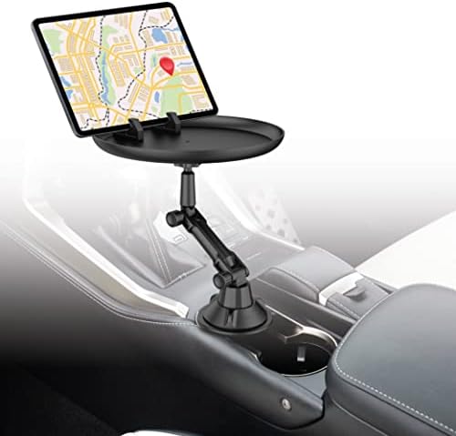 Chargeworx pohártartó Tálca Mount Autó Tartozék | 7.5 inch, Csúszásmentes Felület Tálcát w/Telefon Csatlakoztatási Autó | Forgatható
