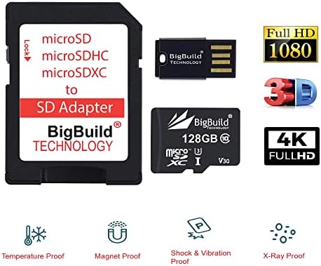 BigBuild Technológia 128GB Ultra Gyors 100MB/s U3 microSDXC Memóriakártya Huawei MediaPad M6 M6 8/10/Turbo 8, M5/M5 Pro Tablet