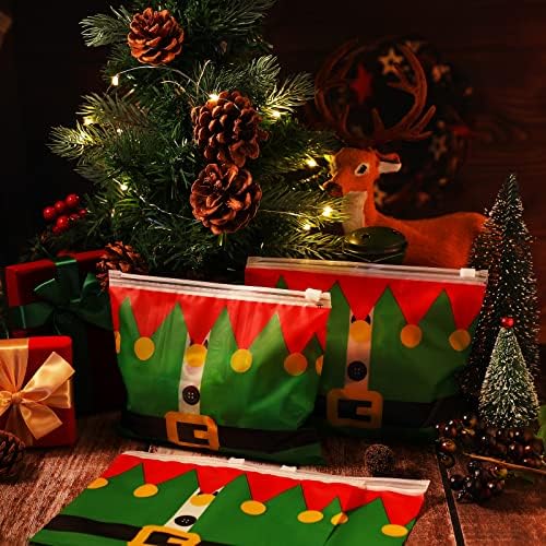 Oudain 50 Darab Karácsonyi Party Ajándék Táskák Műanyag tasakok Candy Táskák Fél Javára Táskák Cipzár a Szülinapi babaváró Buli Szívességet