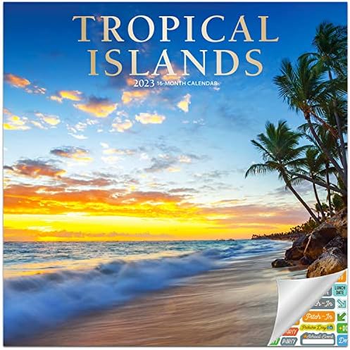 Trópusi Szigetek Naptári 2023 -- Deluxe 2023 Trópusi Strandok Fali Naptár Csomag Több mint 100 Naptár Matrica (Trópusi Szigetek