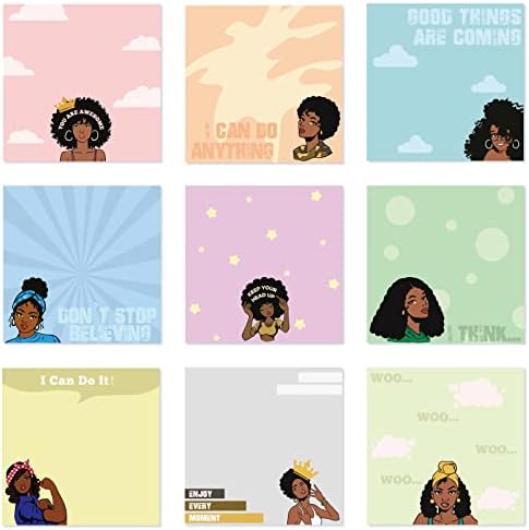 9 Csomag Fekete Lány Sticky Notes Inspiráló Mini Motivációs Egyéni Stick Megjegyzés Párna Aranyos Afrikai Lány Tanár Megállapítja,