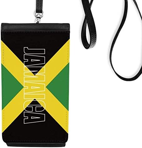DIYthinker Jamaica Ország Zászló Neve Phone Wallet Pénztárca Lóg Mobil Tok Fekete Zseb