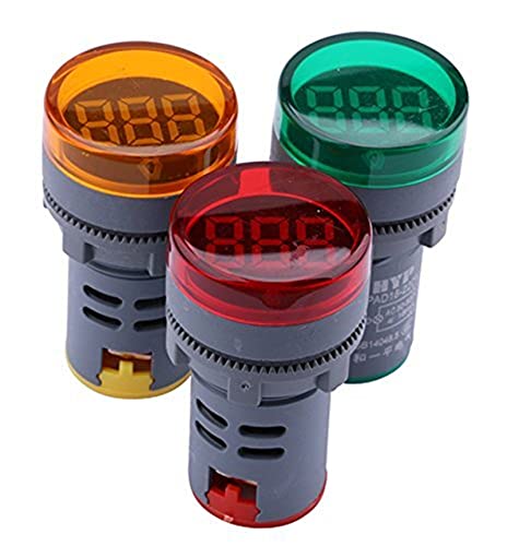 EKSIL LED Kijelző Digitális Mini Voltmérő AC 80-500V Feszültség Mérő Mérő Teszter Voltos Monitor világítás ( Szín : Sárga )