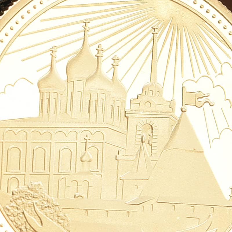 Oroszország Pszkov Ősi Kastély Megemlékező Aranyat Külföldi Érmék Kétfejű Sas Megemlékező Jelvény Deviza Gyűjtemény