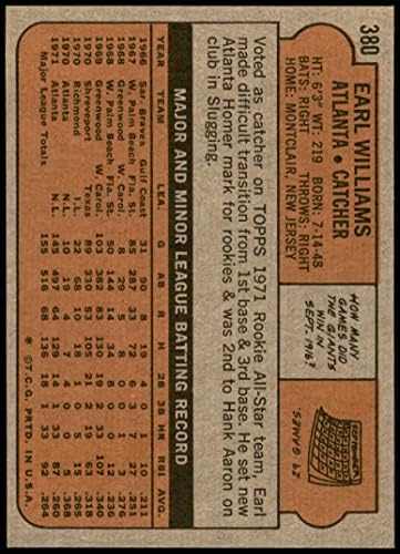 1972 Topps 380 Williams-Atlanta Braves (Baseball Kártya) NM/MT Bátrabbak