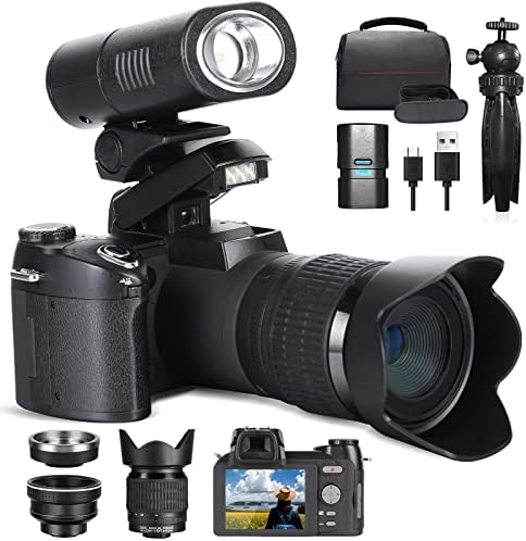 Monitech DSLR Kamerák 33MP Digitális Kamera a Fotózás FHD 1080P Videó Kamera Auto-Fókusz 24X Digitális Zoom Vlogging Kamera a YouTube-on,