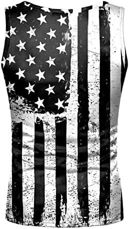ZDFER Alkalmi Tartály Tetejét a Férfiak július 4. Függetlenség Napja USA Zászló Nyomtatás Ujjatlan T-Shirt Sleeve Gym Fitness Mellény