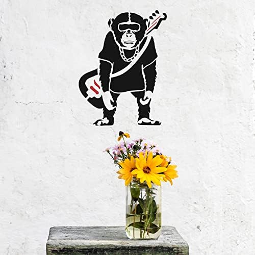 FINGERINSPIRE Banksy Csimpánzok Stencil Festés 11.7x8.3inch Újrafelhasználható Orángután Rajz Sablon Majom Minta Sablon Festés, Fal,
