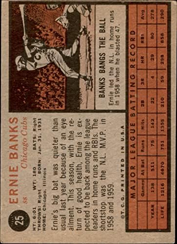 1962 Topps 25 Ernie Bankok Chicago Cubs (Baseball Kártya) JÓ Cubs