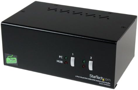 StarTech.com 2 Port DisplayPort KVM Switch - 2560x1600 @60Hz - Dual Port DP USB, Keyboard, Video, Mouse Kapcsoló Doboz w/ Audio Számítógépek,