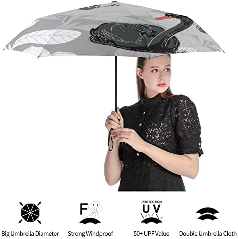 Hattyú tavirózsa Szélálló Utazási Esernyő Könnyű UPF 50+ UV Védelem Összecsukható Esernyő Üzleti Személyes
