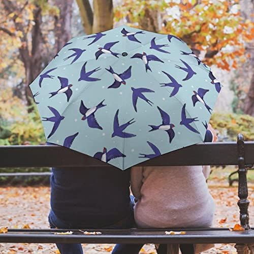 Fecske Madár Mintával, Szélálló Utazási Esernyő Könnyű UPF 50+ UV Védelem Összecsukható Esernyő Üzleti Személyes