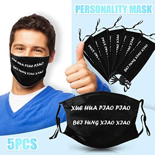 PENATE Új 5PC Felnőtt Újrahasználható -Xue Hua Piao Piao -Állítható Védő Facemask Arcát Sállal Szájat Borító +10 Szűrők Fekete