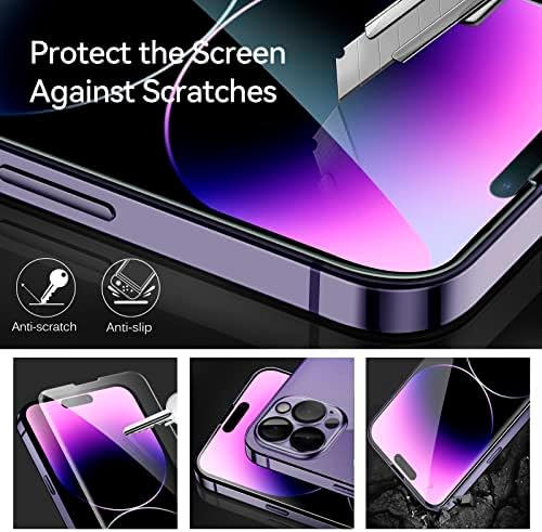 ivoler [3+3 Csomag] Edzett Üveg iPhone 14 Pro Max képernyővédő fólia 6.7 [3 Csomag] a [3 Csomag] Kamera Lencséjét Védő a [Igazítás