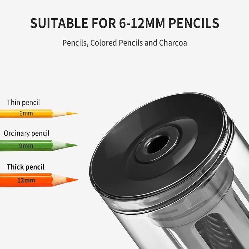 DOUBA Elektromos ceruzahegyező Nagy teherbírású 6-12mm Színes Ceruza Mechanikus USB Gyerekek Írószer Hegyező (Szín : OneColor, Méret :