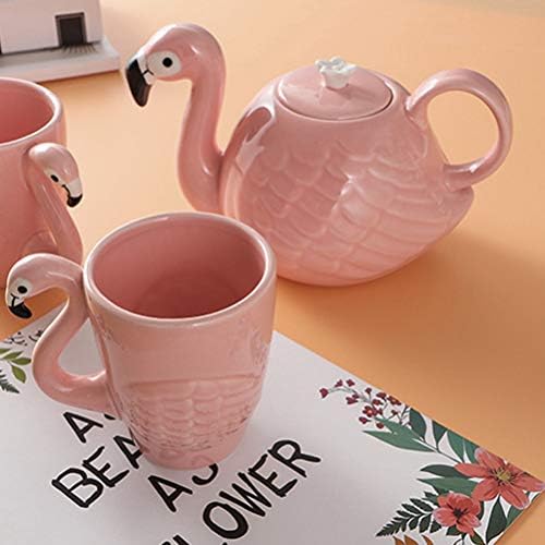 2db Kerámia Flamingo Minta Tea Üveg Kezelni Kerámia teáscsésze