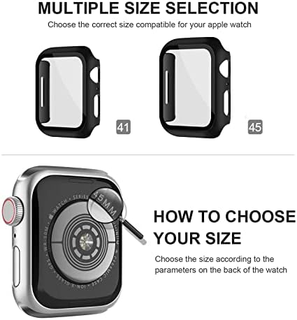 XFEN 2 Csomag Esetekben a Képernyő fólia Apple Nézni Sorozat 7 Sorozat 8 45 mm, Matt, Kemény Védő Snap on Cover (Tiszta+Tiszta)