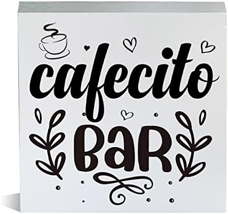 Parasztház spanyol kávézóban fadoboz Jel Rusztikus Cafecito Bár a Fa Blokk Asztallap Alá Asztal Alá Dekoráció Kávézó Otthon