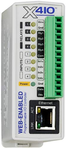 X-410 Ipari Web-Alapú Ethernet-Relék, Digitális Bemenetek, valamint a Hőmérséklet - /Páratartalom-Monitor
