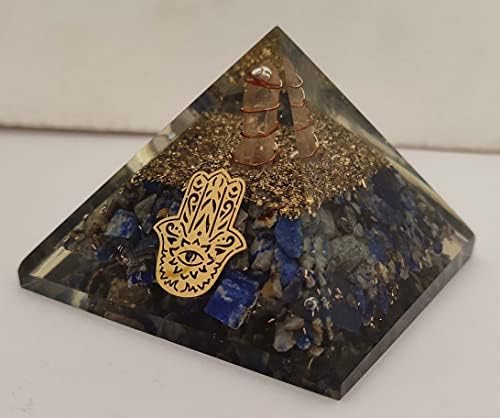 Sharvgun Orgonite Piramis Lapis Lazuli Kő Reik Csakra Negatív Energia Védelem Gyógyító Kristály, Drágakő, Orgon Piramis Jóga Meditáció 65-75