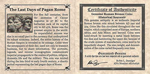 AZ UTOLSÓ NAPOKBAN A POGÁNY RÓMA - Hiteles Római Bronz Érme a Mini Album - Igazi Római Antik szék a 240-324 AD - Történelmi Emlék a Eredetiséget